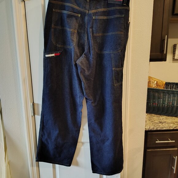 Men's Wide Legs Baggy 90's Tommy Hilfiger Carpenter Jeans - Picture 3 of 12